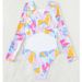 Aria Basics European And American Cross-border One-piece Swimsuit For Women, Round Neck, Long Sleeve, Color-blocking Diving Suit,_ecoleips.com