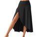 Women's Elegant Ruffled Drape Midi Skirt European American Style Cross Border Solid Color Fashion Irregular Bottoms_ecoleips.com