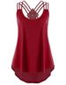 Women's Clothing Solid Color Sleeveless Cross Strap Vest Top_ecoleips.com