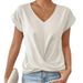 Women's Clothing Summer New Color V Neck T Shirt Temperament Elegant Short Sleeved Top Spring And Summer Women's Clothing_ecoleips.com