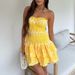 European And American Style Embroidered For Petite Women, 2026 Summer New Model, High-end Strapless Off-shoulder Puffy_ecoleips.com