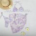 Women's Clothing Printed Bikini Three Piece Set Gauze Skirt Split Sexy Holiday Bikini Swimsuit_ecoleips.com