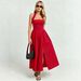 Voya French-style Vintage Halter-neck Tie Women, Backless, Waist-cinching, With Large Hem And Slit, Red, Suitable For A_ecoleips.com