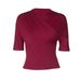 Women's Slim Fit V Neck T-Shirt European American Style Solid Color mid Sleeve Fashion Trend Top for Summer 2026_ecoleips.com