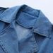 Women's Clothing Autumn New Style Temperament Leisure Blue Denim Slim Fitting Tie Waist Long Windbreaker_ecoleips.com