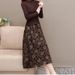 K Elegant Knitted Long-sleeved Dress; 2 New Fashionable Faux Two-piece Women's Outfit; High-end Exquisite Base Dress. No Bag_ecoleips.com