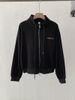 Letter Embroidered Zipper Sweater Jacket Fleece Thickened Loose Stand-up Collar Long-sleeved Top Women_ecoleips.com