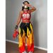 Women's Hip Hop Sportswear Set Sexy American Style Printed Vest Wide Leg Pants Casual Versatile Everyday Street Outfit For Spring/Autumn Summer_ecoleips.com