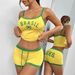 Summer European And American New Style Cross-border Street Fashion Slim-fit Printed Sleeveless Shorts Ins Pullover Tank_ecoleips.com