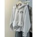 European And American Style Half-zip Hooded Sweatshirt For Women, Spring, Autumn, Winter, Fleece-lined, New Thin_ecoleips.com