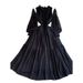 Women's French Style Off-Shoulder Round Neck Dress With Lantern Sleeves Elastic Waist Slimming Ruffle Long Skirt Summer Elegant_ecoleips.com