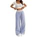 2026 New European And American Style Fashion Straight-Leg Thin Striped Pants, Women's Summer Casual Pants_ecoleips.com