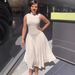 Women's Summer Elegant High Neck Sleeveless Slim Fit Patchwork Dress Casual Long Gown_ecoleips.com
