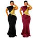 Women's Slim Fit Color Block Dress Gold Foil Detail European American Fashion Sexy Direct Factory Sale Amazon_ecoleips.com