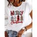 European And American New Year Merry Tree Christmas Gift Plus Size Round Neck Modified Short Sleeve T-Shirt For Women_ecoleips.com