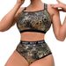 Leopard Print Leather Splicing Lace Hollow Perspective Letter Belt Sports Sexy Underwear Set Sexy_ecoleips.com
