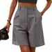 Women's Clothing new women's summer thin high waist loose slim straight casual mid length pants breathable wide leg shorts_ecoleips.com