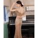 Women's Clothing Temperament Annual Meeting Host Long Fishtail Tassel Banquet Evening Dress_ecoleips.com