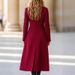 Elegant Double-Breasted Wool Coat – Women’s Long Overcoat For Autumn & Winter (Red, S-XL, Classic & Warm)_ecoleips.com