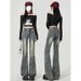 Retro High-waisted Micro-flared Jeans For Women, 2026 Summer Thin New Slim-fit Petite Popular Bootcut Pants_ecoleips.com
