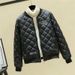 Women's Lightweight Quilted Bomber Jacket - Short Puffer Coat With Stand Collar, Thickened Slim-Fit Winter Outerwear For Casual & Street Style_ecoleips.com