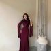 Elegant Luxury Round Neck Batwing Sleeve Sexy Bodycon Evening Gown_ecoleips.com