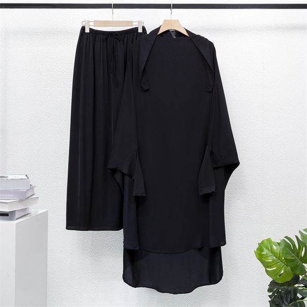 Women's Muslim Loose Plus Size With Headscarf Robe Set Dress_ecoleips.com