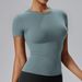 Women's Quick Drying T-Shirt Short Sleeve Thin Breathable Crew Neck Sports Top For Running Casual Fitness Yoga Wear_ecoleips.com