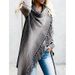 Elegant Striped Fringe Cardigan Sweater - Oversized Scarf Collar Longline Wrap, Soft Cotton Blend, Boho Chic Style For Women_ecoleips.com