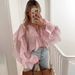 2025 Spring Summer Lady V-neck Ruffled Long Sleeve Shirt European And American Fashion Commuter Women's New Style_ecoleips.com