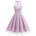 Elegant Fashionable Sleeveless Halter Dress Mesh Embroidery Gown Skirt for Europe America Cross Border E Commerce_ecoleips.com