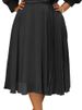 K New Fashion Elegant Plain Color A-line Skirt Plus Size Dress_ecoleips.com