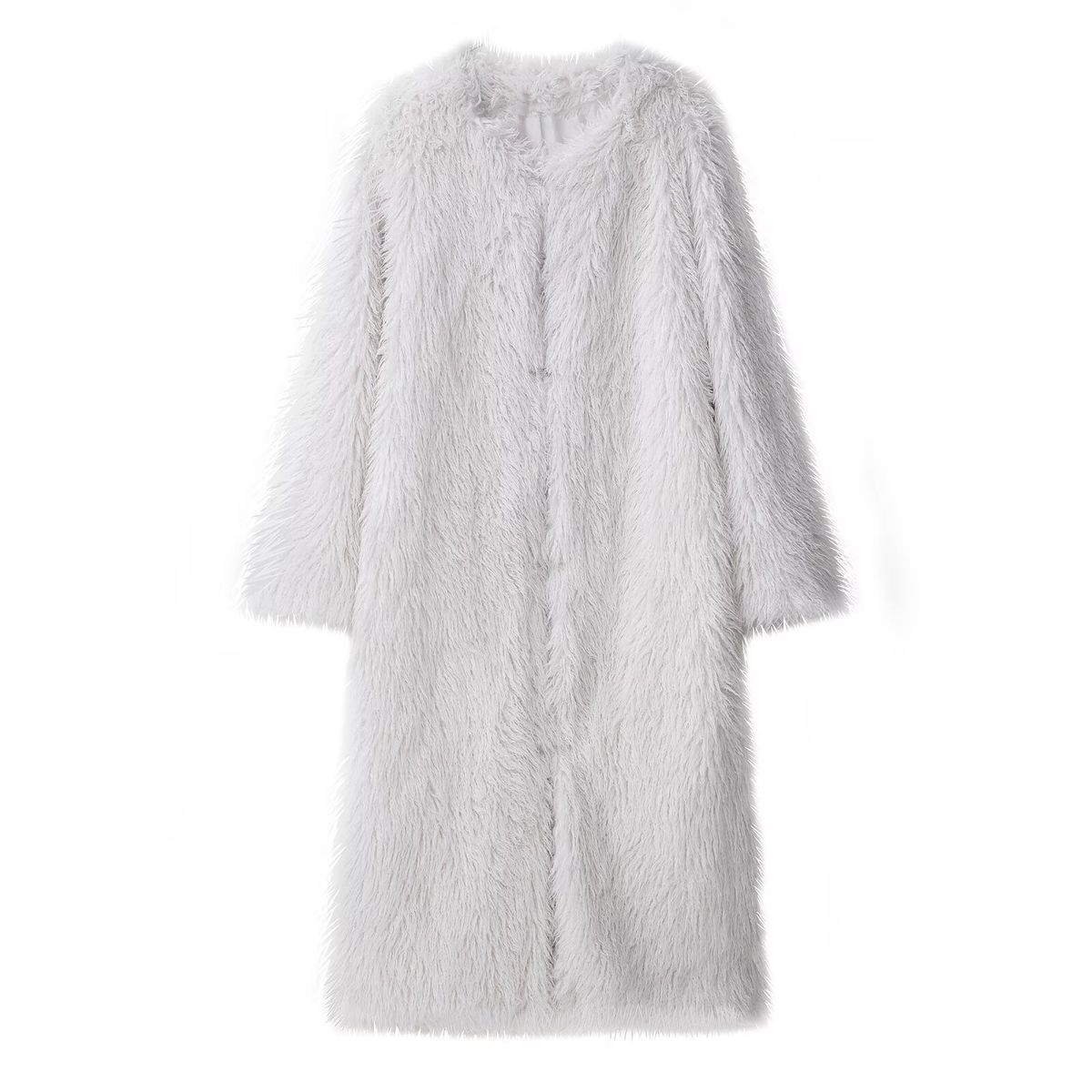New Nordic Warm Long Lazy Fur Integrated Coat Coat_ecoleips.com
