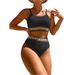 High-Waist Bikini Set – Sexy & Secure Swimwear For Women | 18 Color Options | Tummy Control & Full Coverage_ecoleips.com