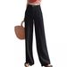 Muslim Women's Clothing Linen Wide Leg Casual Trousers Loose Cotton And Linen High Waist Straight Trousers For Women_ecoleips.com