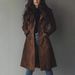 2025 European American Cross-border Foreign Trade Women's Clothing Autumn And Winter New Vintage Lapel Suede Long_ecoleips.com