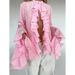 Design Ruffled Long-Sleeved Shirt Autumn And Winter Temperament High-End Cardigan Top For Women_ecoleips.com