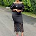 European And American Plus Size Women's Fashion New Style Elegant Lace Patchwork Off-Shoulder Bridesmaid Formal Export_ecoleips.com