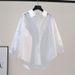 Women's Clothing Long Sleeves Small Fresh Design Stitching And Hemming Loose Art Style Shirt For Women_ecoleips.com