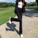 Slightly Flared Raw Edge Design Jeans For Women, 2024 Autumn And Winter New Slim Fit, Versatile, American Style, Trendy_ecoleips.com