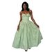 Vintage French Strapless Corset Waist Cinched Striped Big Swing Long Maxi Dress Women Elegant Party Vacation Evening_ecoleips.com
