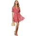 Women's Summer Casual Dress Button down Tie Beach Printed European American Style Direct Factory Sales_ecoleips.com