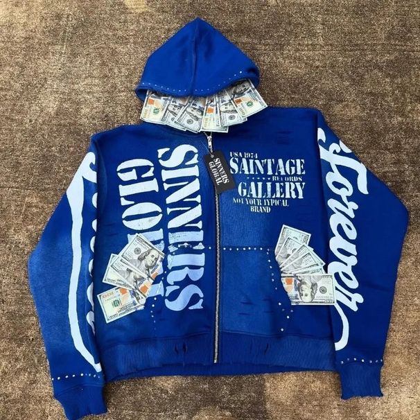 Unisex High Street Cardigan Jacket Zipper Sweatshirt Harajuku Retro American Hip Hop Trend Top for Women_ecoleips.com
