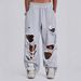 Women's Clothing Spring And Summer Same Fashion Brand Street Hip Hop Ripped Wide Leg Pants Loose Sweatpants Casual Pants Women_ecoleips.com