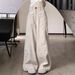 American Fashion Brand Vibe Workwear Jeans Women's New Loose High Waisted Versatile Straight Wide Leg Long Pants_ecoleips.com