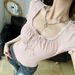 French Girl Style Square Neck T-Shirt for Women Ruffled Bust Section Lace Patchwork Puff Sleeve Tie up 2025 New Fashion_ecoleips.com