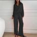 Women's Clothing Cotton And Linen Suit Cardigan Long Sleeved Top Pocket Wide Leg Trousers Two Piece Suit_ecoleips.com