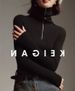 Aria Basics Aria Basics Kai Jian / Germany BIELLA Washable 120s Fine Wool Seamless Thickened Zipper Multi-collar Knitted Sweater_ecoleips.com