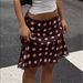 Women's Satin Polka Dot Midi Skirt High-Waist Elegant Versatile Flowy Design Brown S to L Sizes_ecoleips.com