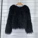 Women’s Short Faux Fur Jacket, Trendy Streetwear Cropped Faux Fur Coat, Y2K Aesthetic Fluffy Outerwear For Fall & Winter_ecoleips.com